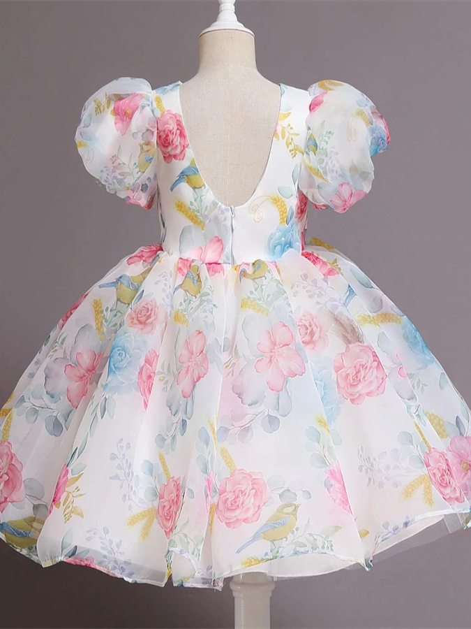 Fancy Floret Open Back Party Dress