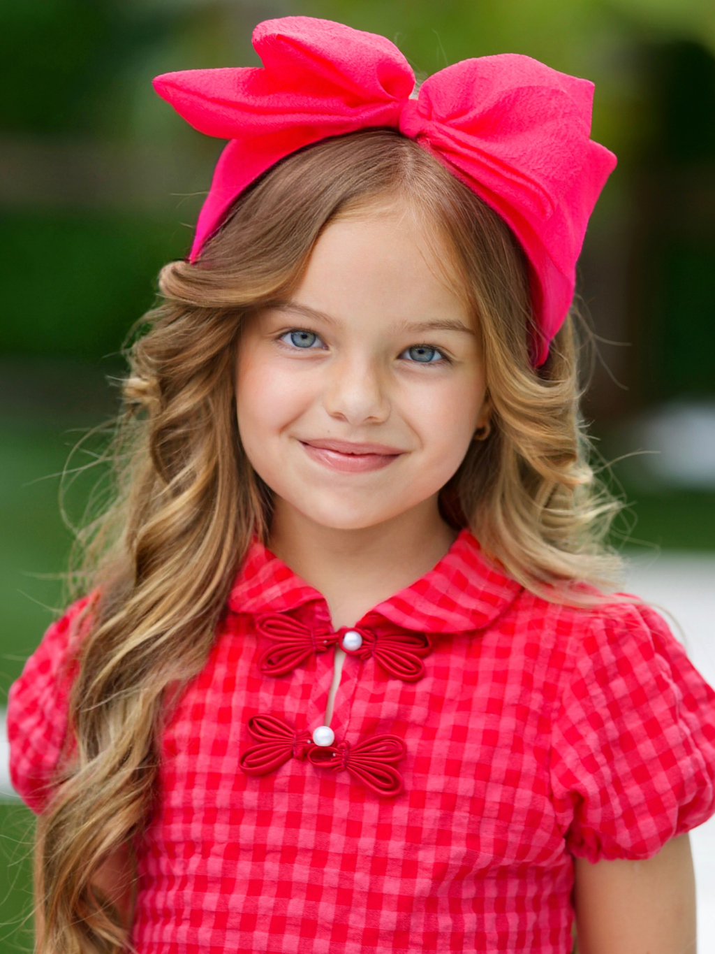 Plaid Puff Sleeve Top & Ruffle Skirt Set