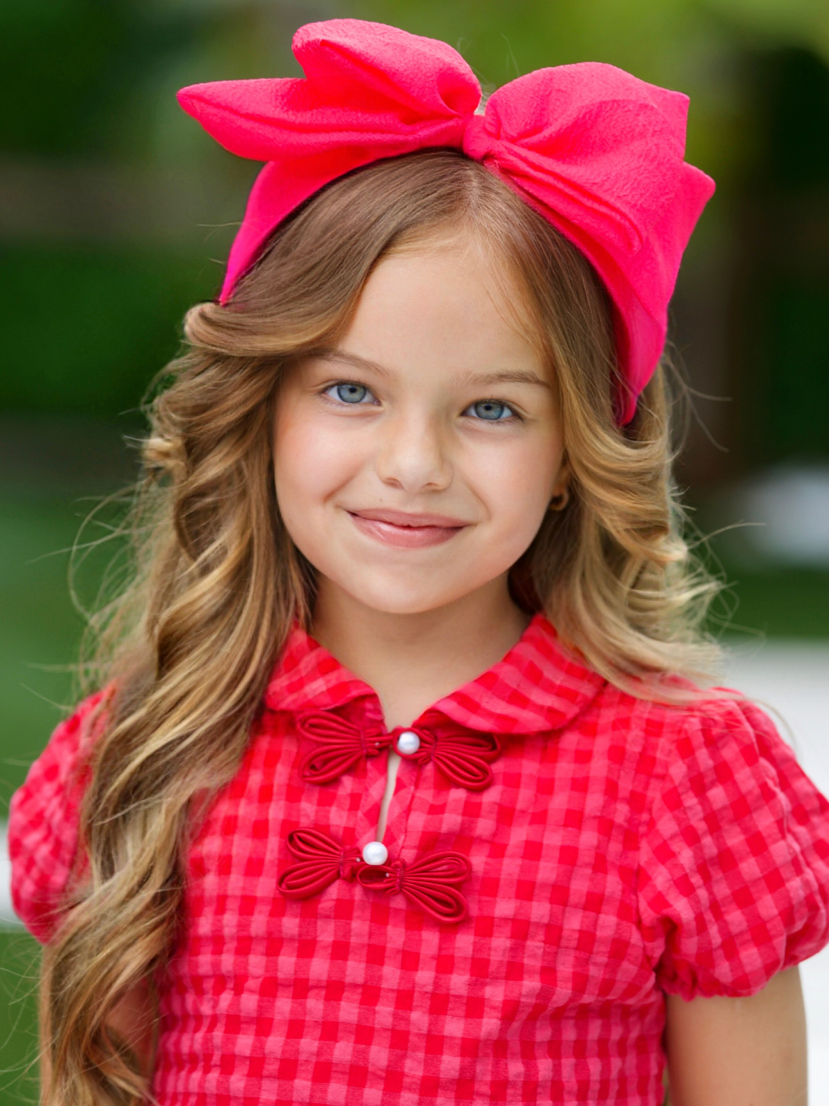 Plaid Puff Sleeve Top & Ruffle Skirt Set