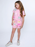 Playful Pastel Bow Cotton Top and Short Set