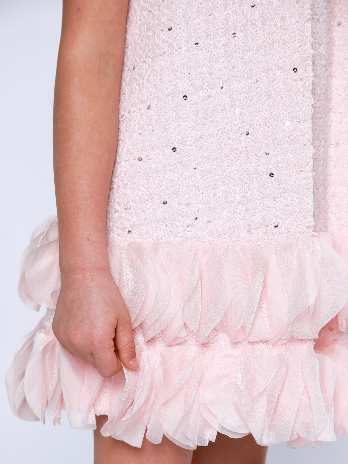 Elegant Bow Pearl Tweed Shift Dress