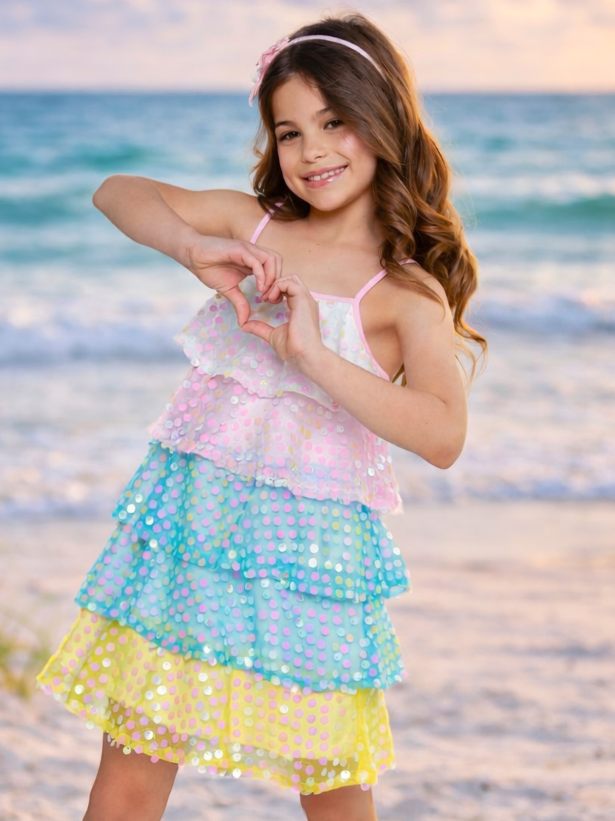 Mermaid Pastel Rainbow Sequin Dress