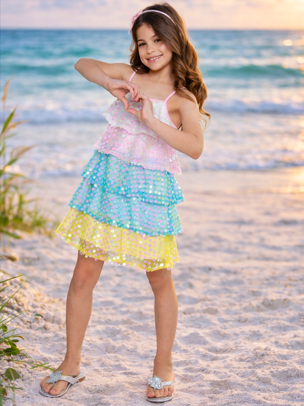 Mermaid Pastel Rainbow Sequin Dress
