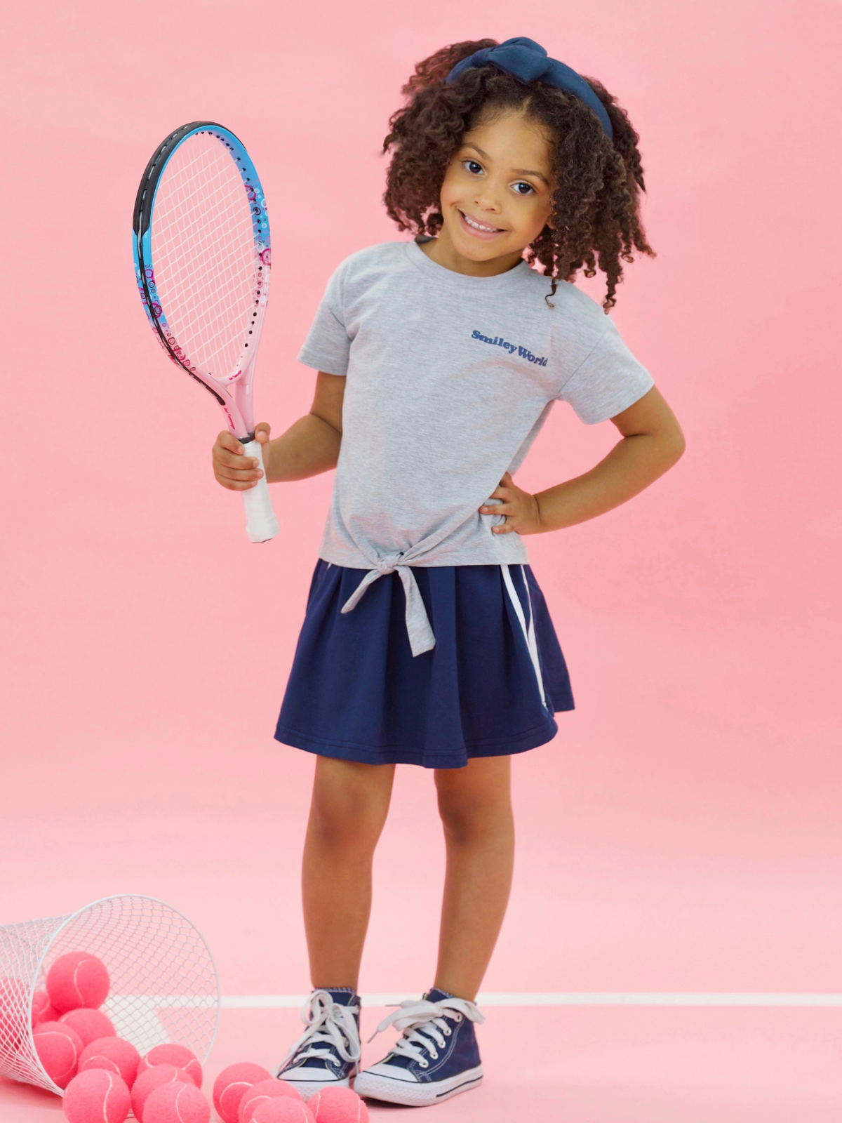 SmileyWorld Play Your Way Tie-Top Athletic Skirt Set