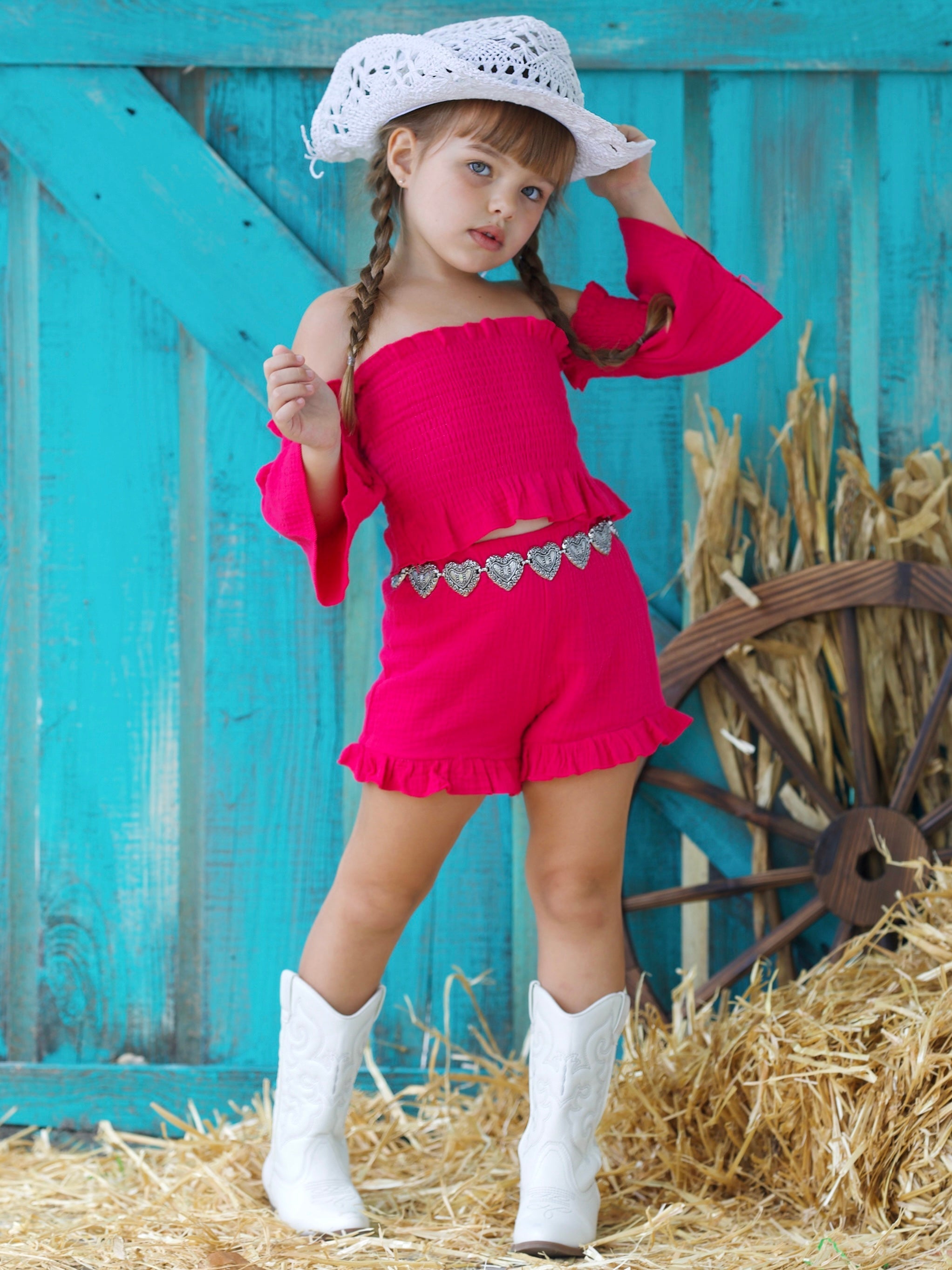 Comfy For Spring Smocked Top And Ruffle Short Set