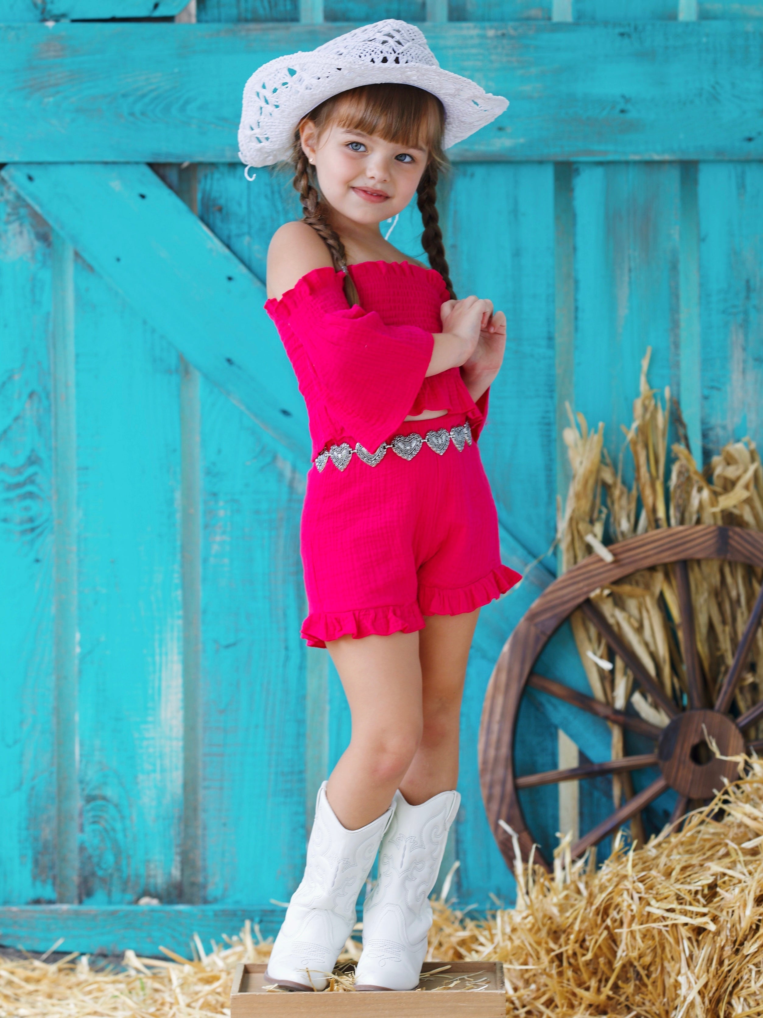 Comfy For Spring Smocked Top And Ruffle Short Set