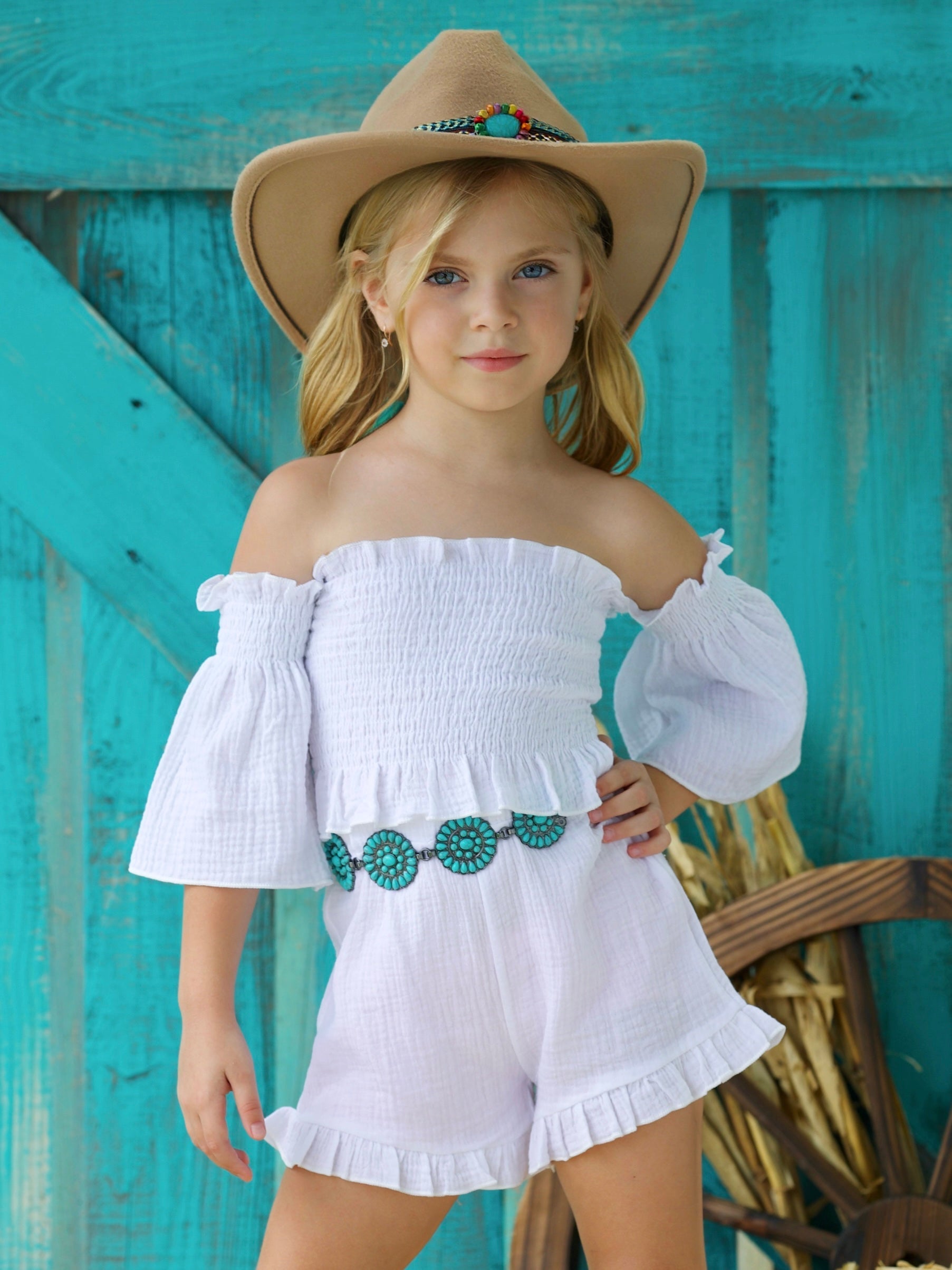 Comfy For Spring Smocked Top And Ruffle Short Set
