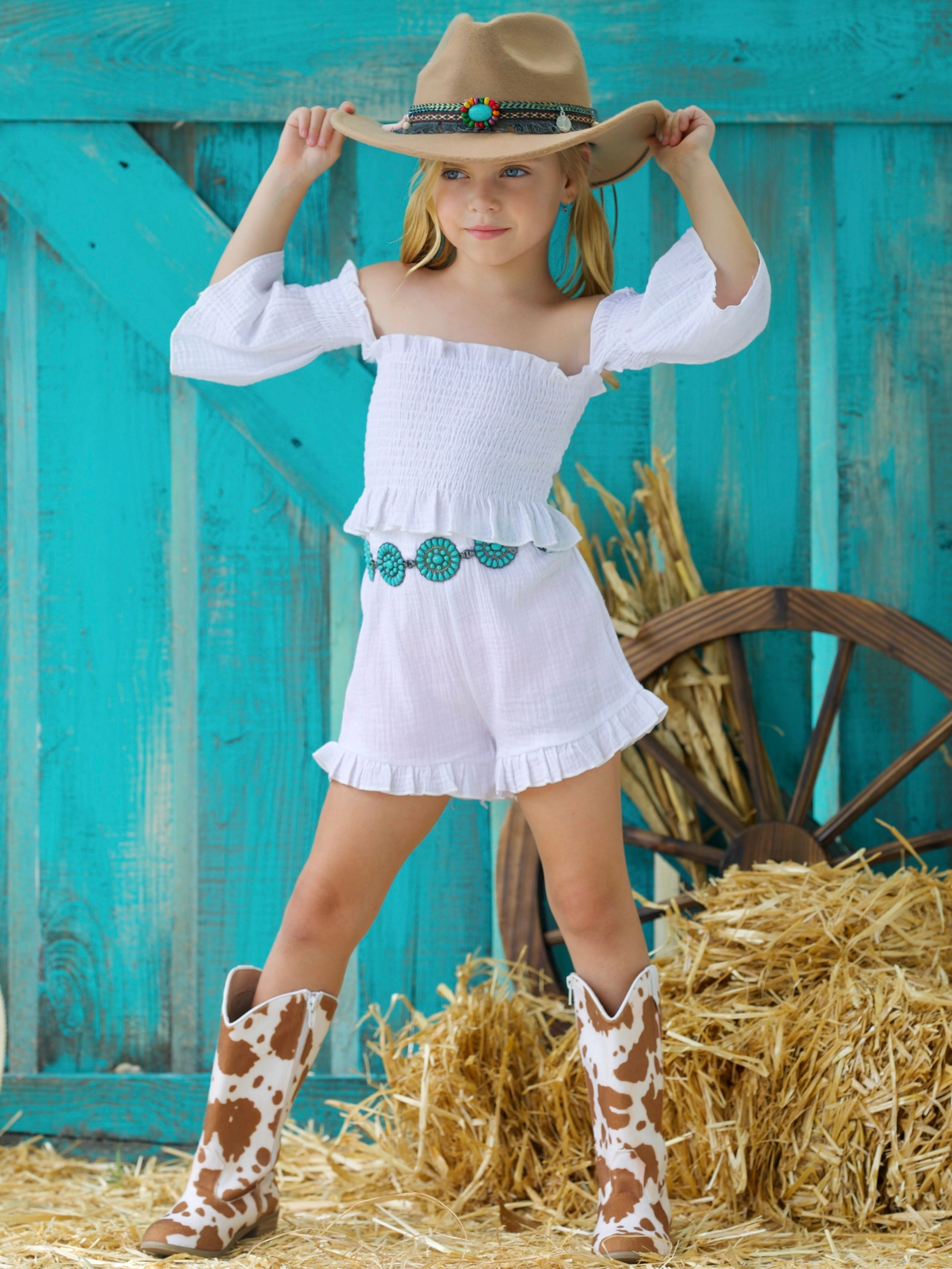 Comfy For Spring Smocked Top And Ruffle Short Set