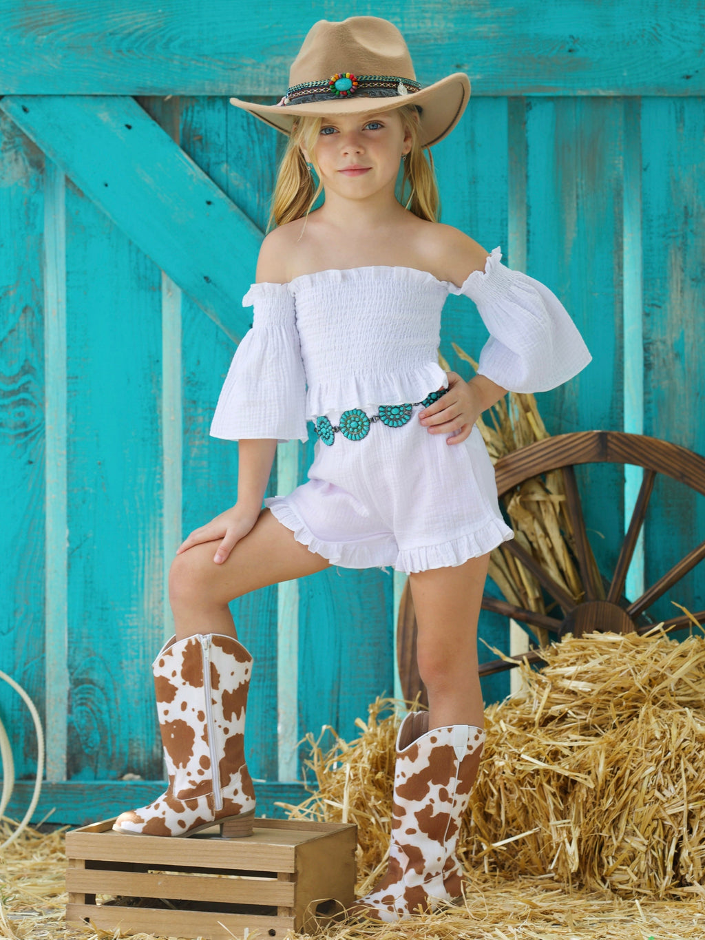 Comfy For Spring Smocked Top And Ruffle Short Set