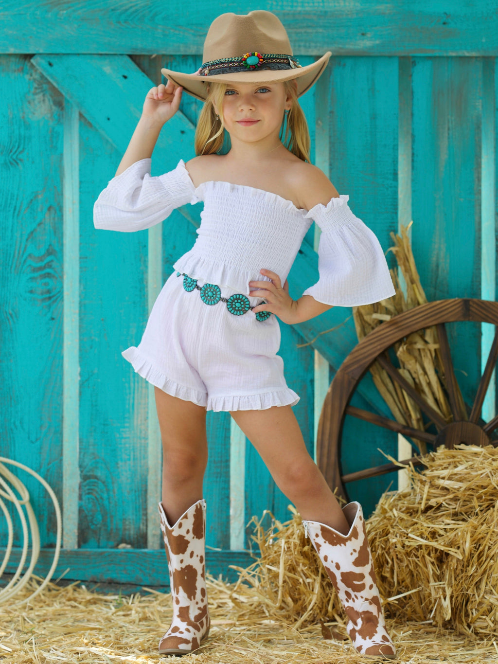 Comfy For Spring Smocked Top And Ruffle Short Set