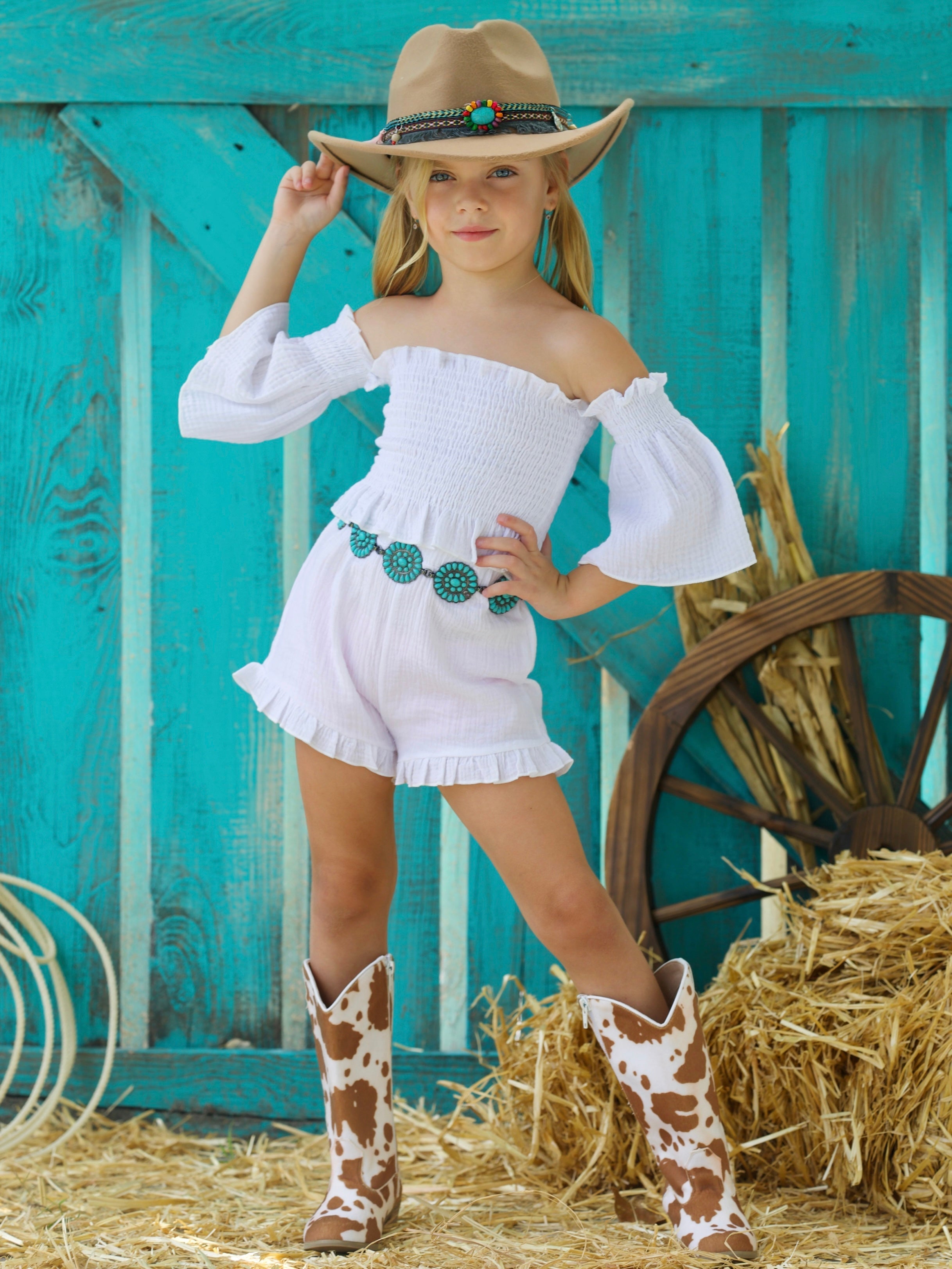 Comfy For Spring Smocked Top And Ruffle Short Set