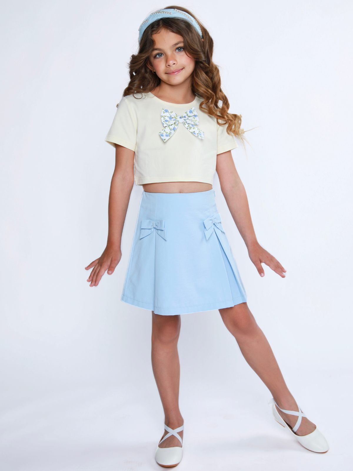 Lovely Bow Crop Top and Skirt Set