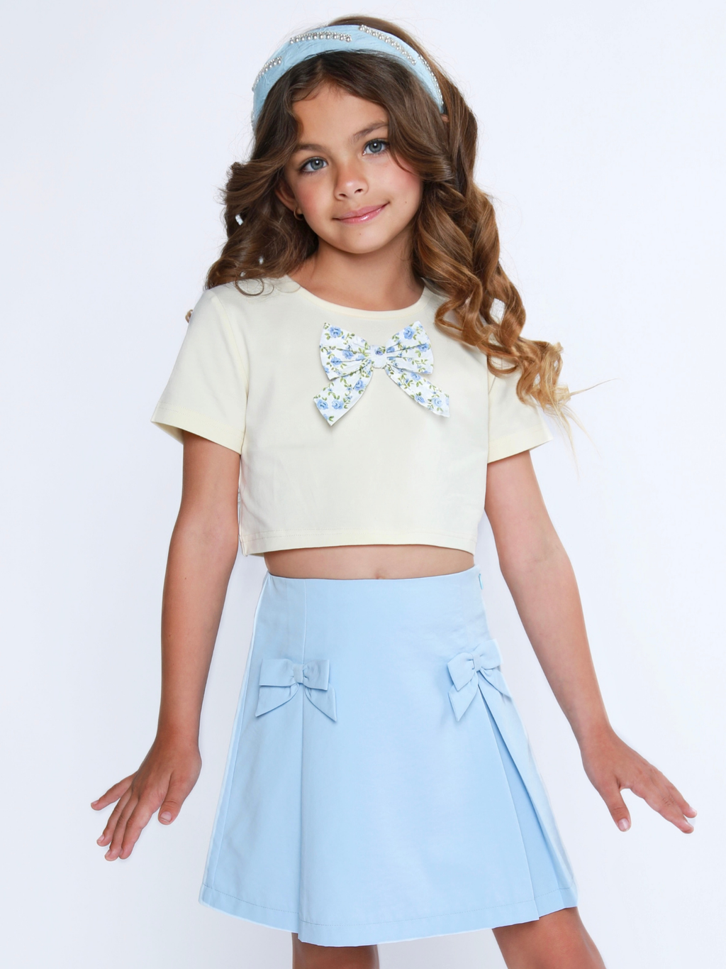 Lovely Bow Crop Top and Skirt Set