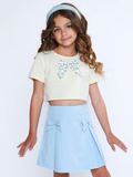 Lovely Bow Crop Top and Skirt Set