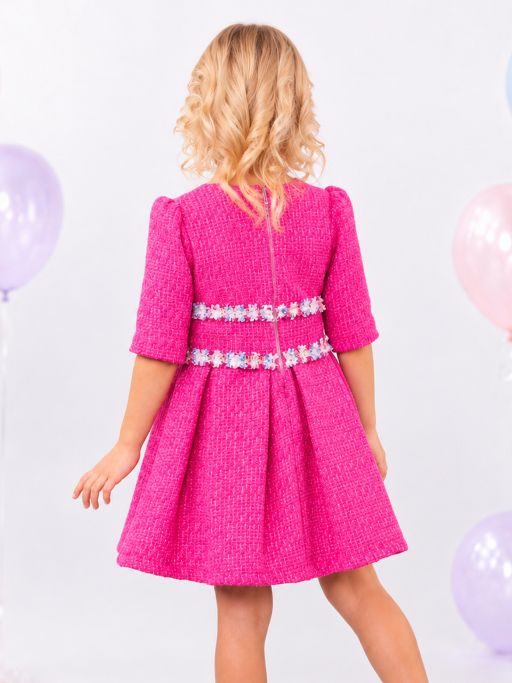 Pink Tweed Party Dress