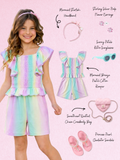 Mermaid Breeze Pastel Cotton Romper Complete Look 6-Piece Set