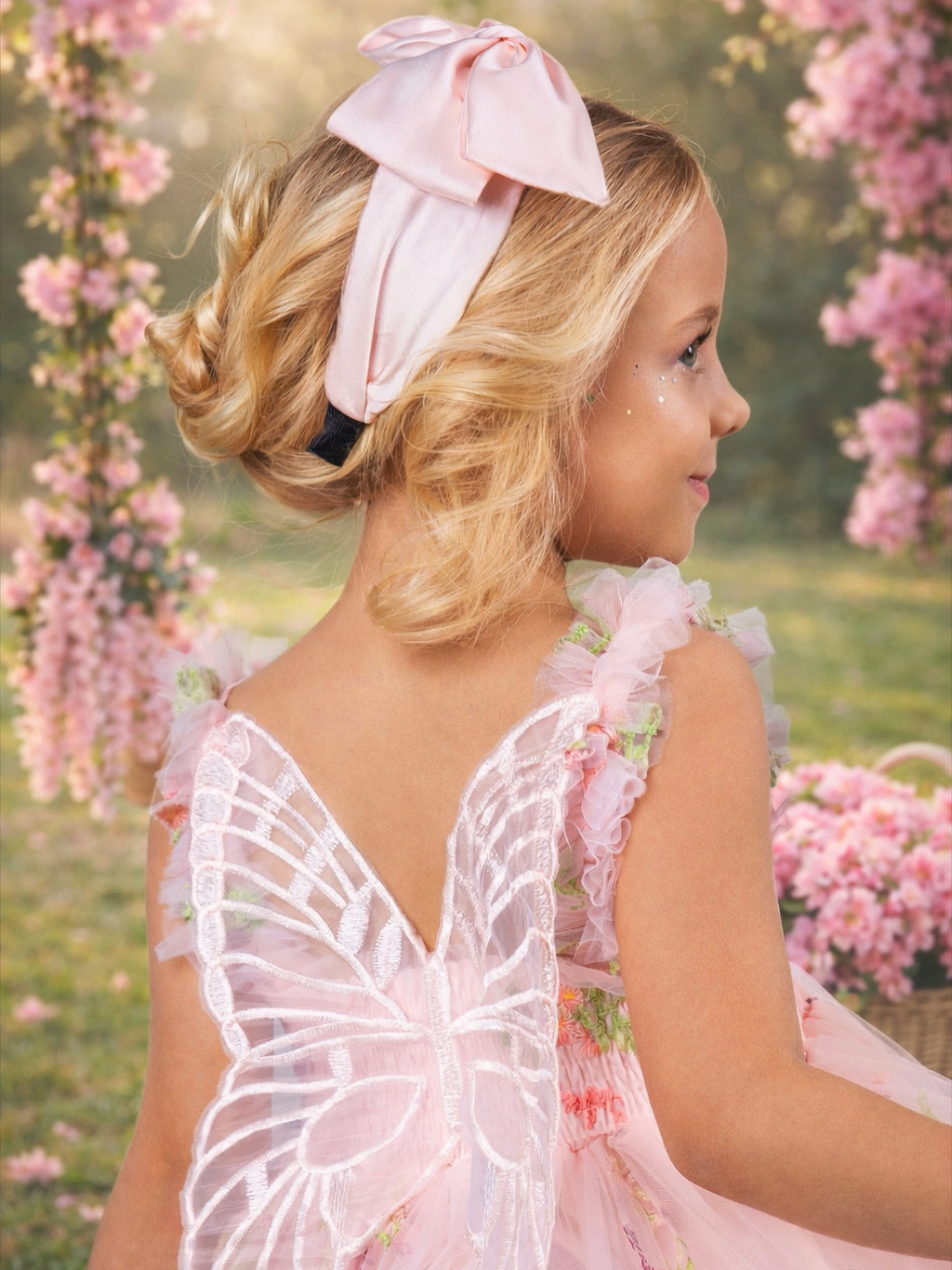Butterfly Garden Embroidered Tulle Party Dress