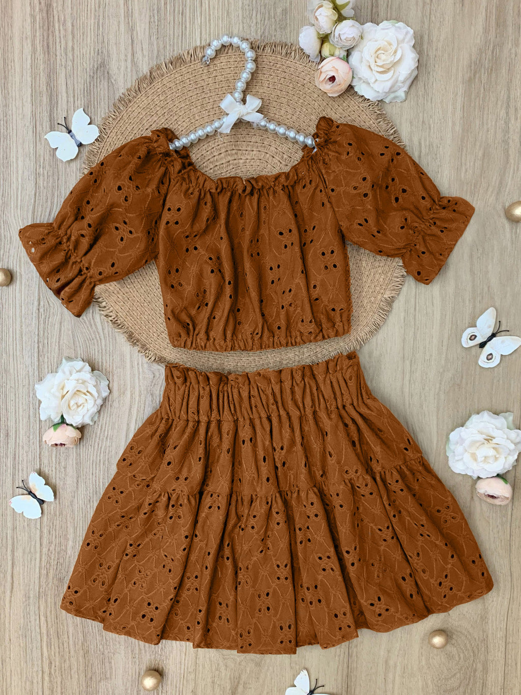 Boho Charm Smocked Top and Skirt Set
