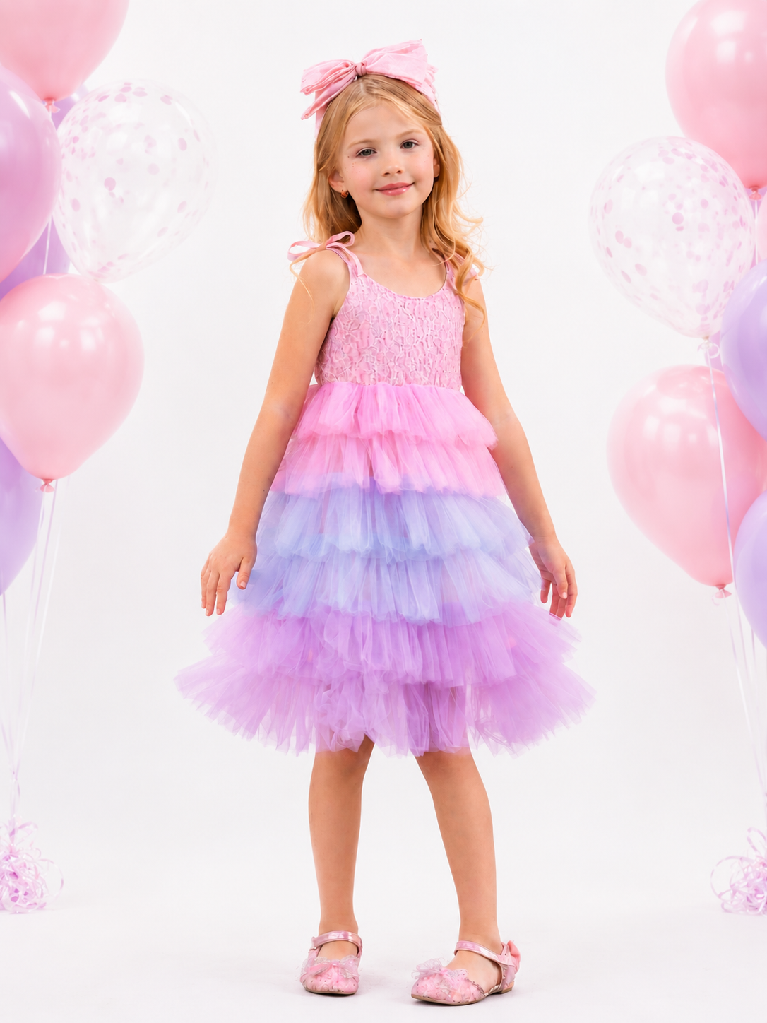 Dreamy Twirl Pastel Rainbow Tutu Dress