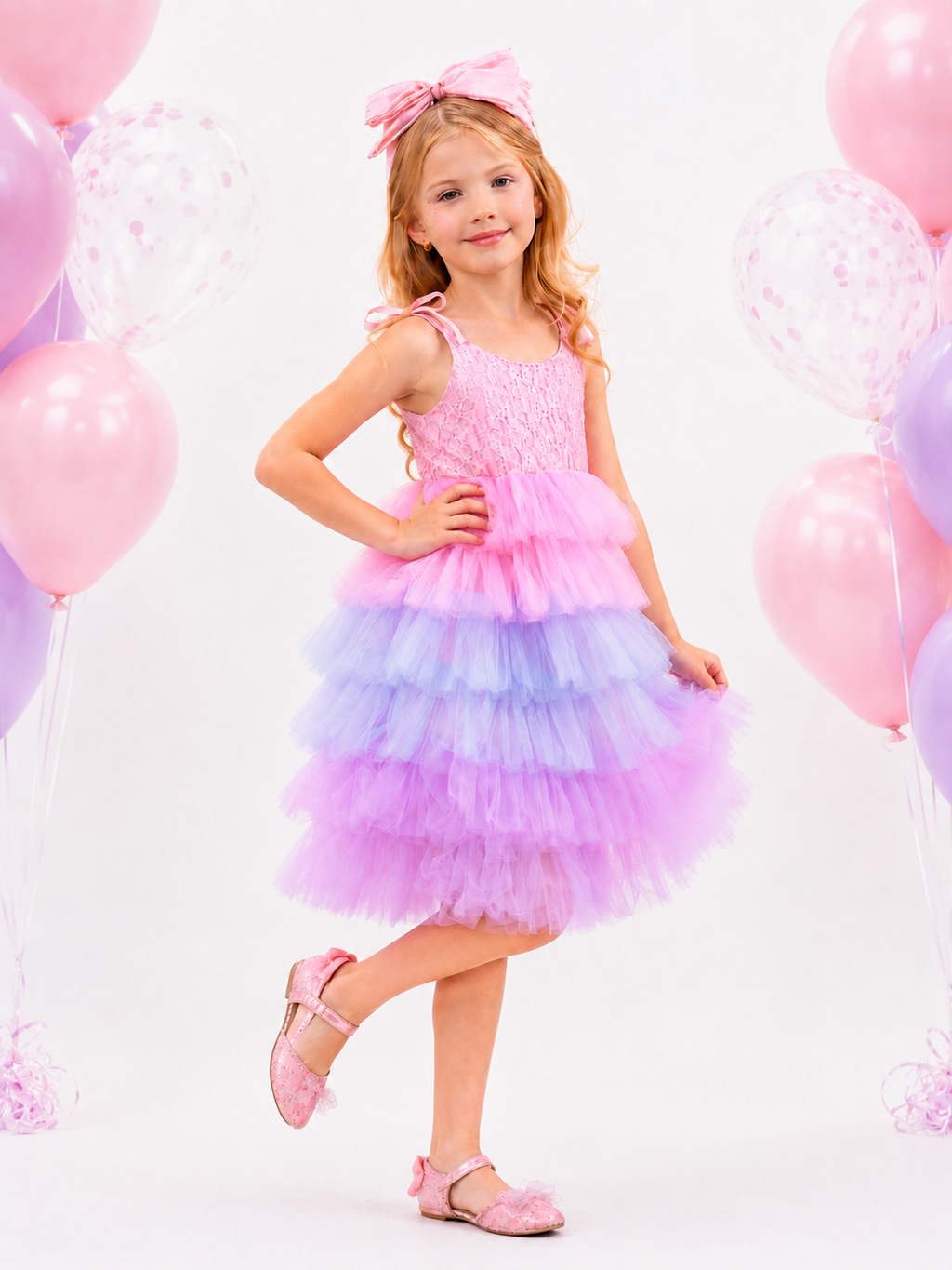Dreamy Twirl Pastel Rainbow Tutu Dress