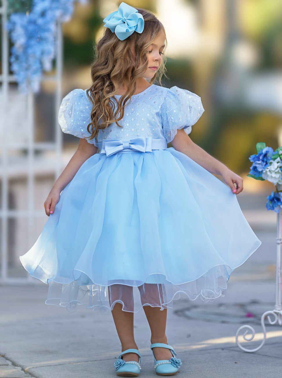 Starlight Glam Puff Sleeve Formal Dress