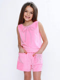 Dreamy Bow Velour Tank Top and Short Set
