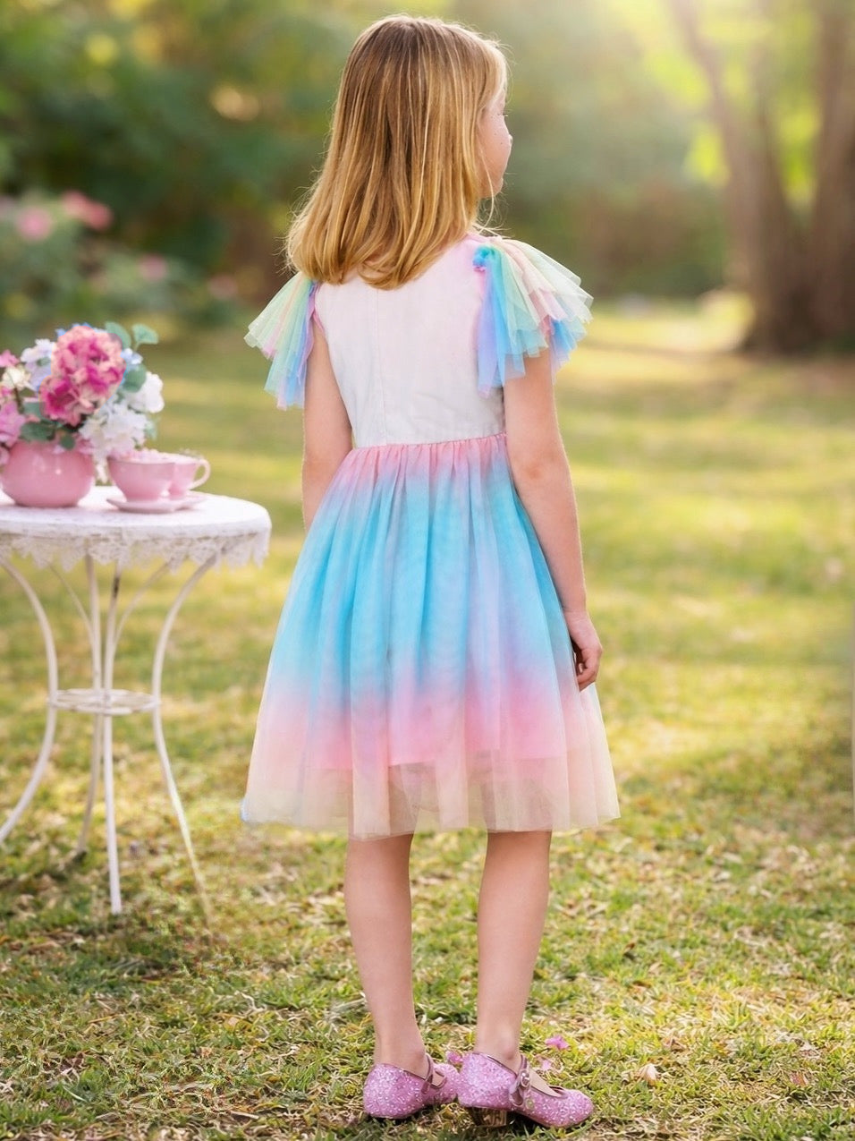Cotton Candy Pastel Rainbow Party Dress