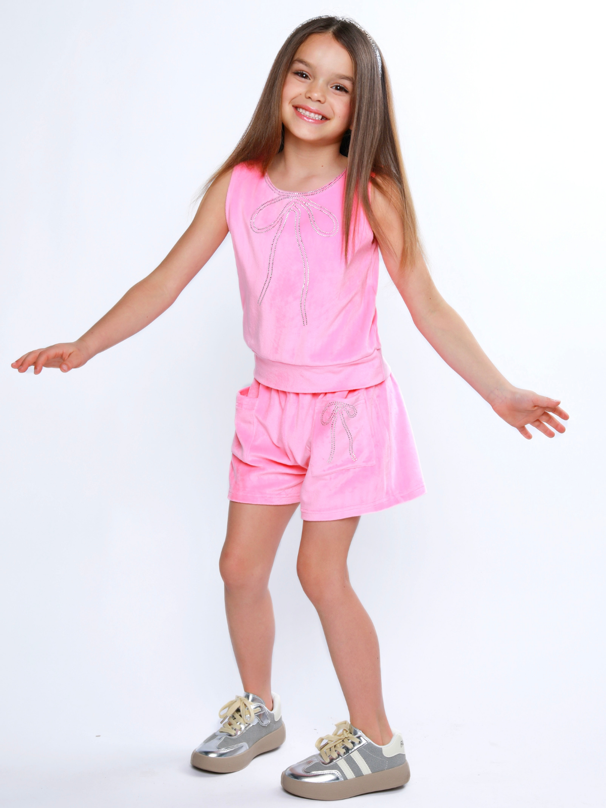 Dreamy Bow Velour Tank Top and Short Set