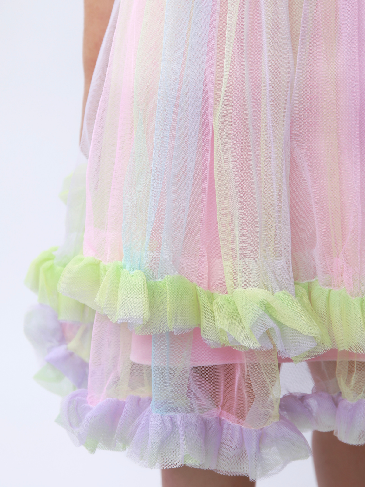 Princess Dream Rainbow Ruffle Tulle Dress