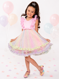 Princess Dream Rainbow Ruffle Tulle Dress