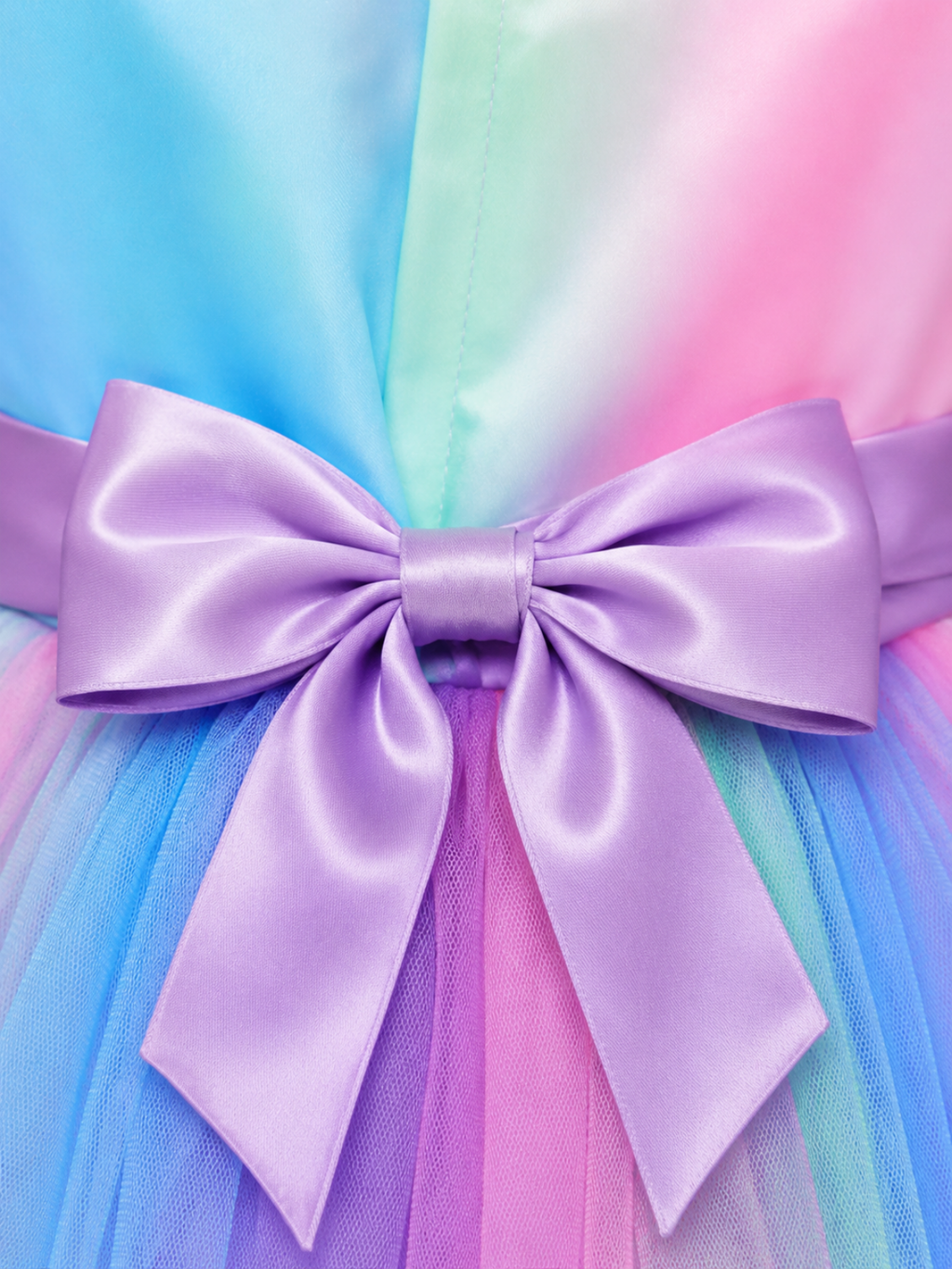 Princess Twirl Rainbow Tulle Ruffle Dress
