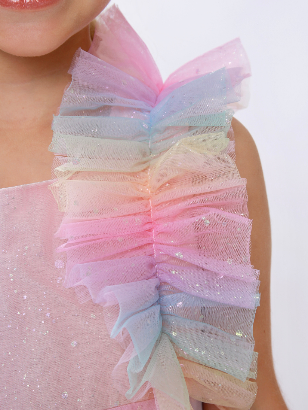 Birthday Magic Rainbow Ruffle Tulle Dress