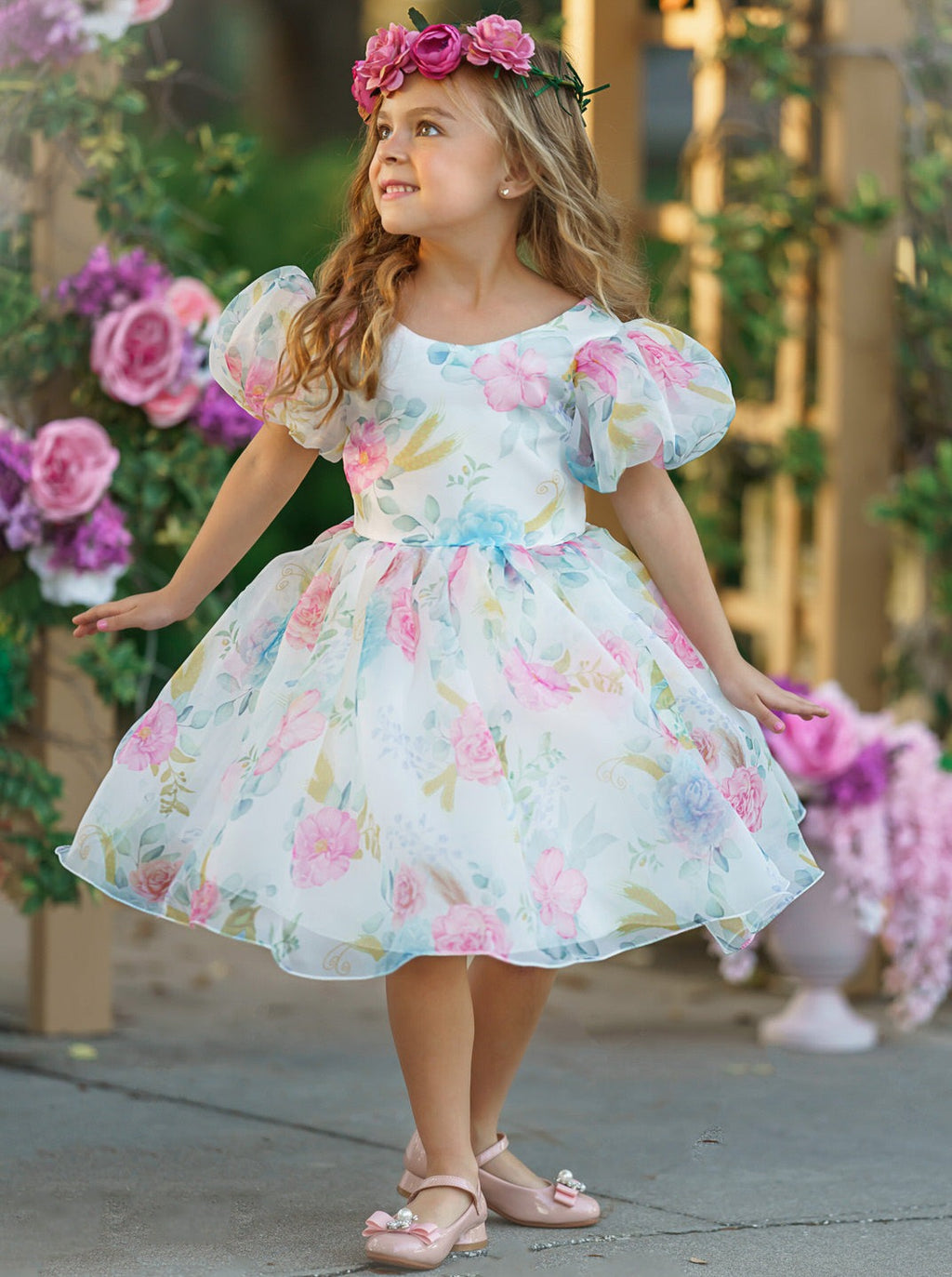 Fancy Floret Open Back Party Dress