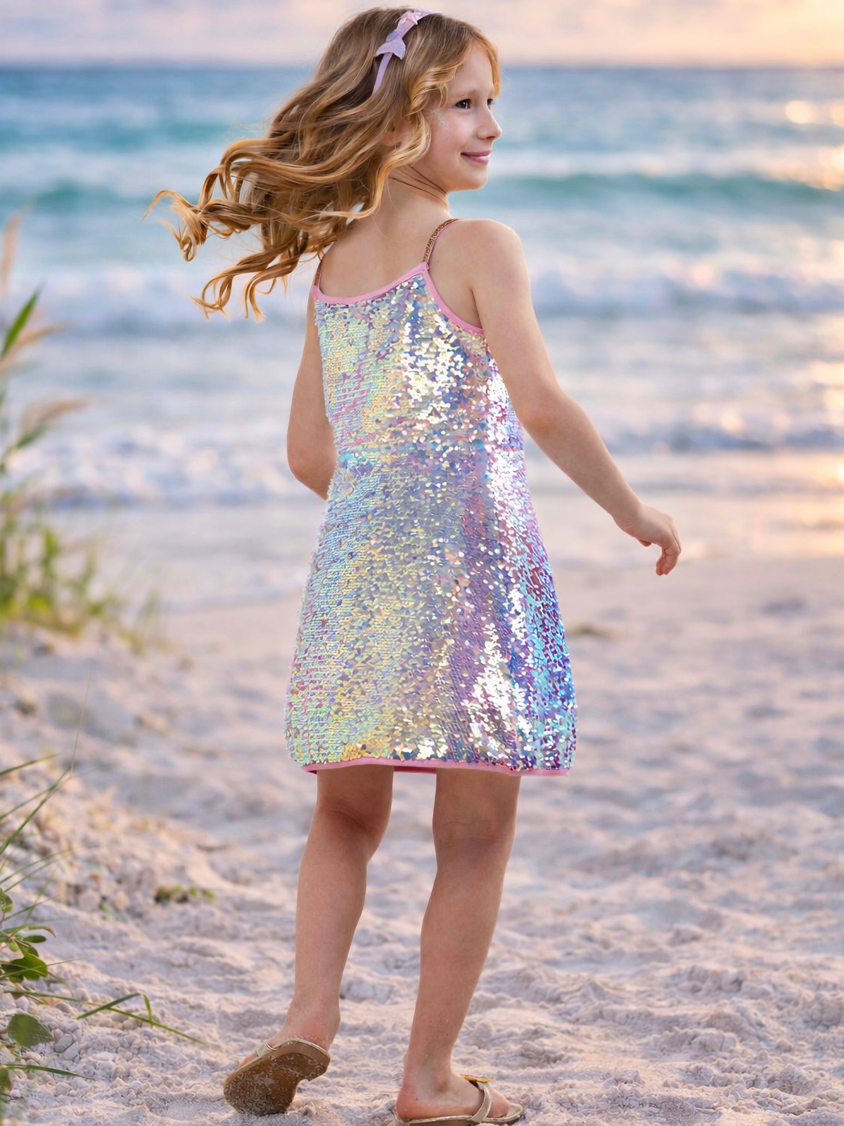 Iridescent Sparkle Sequin Tank Dress