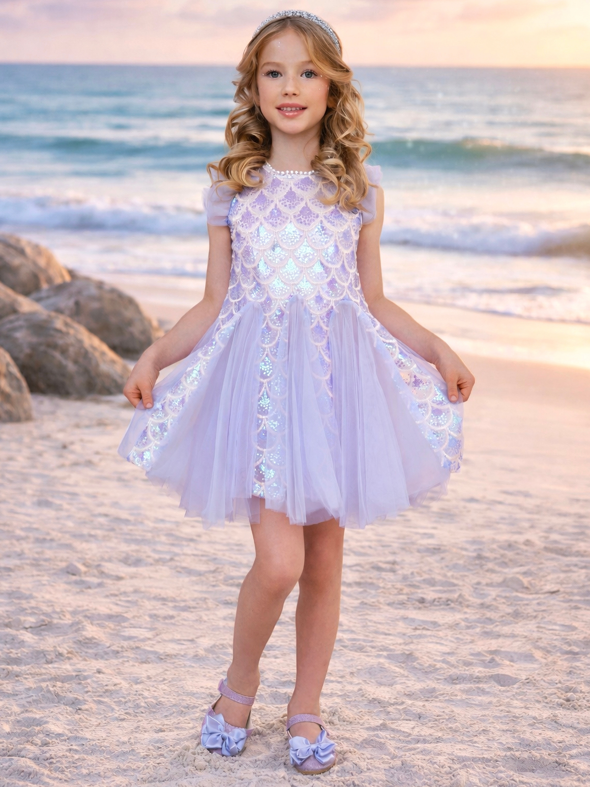 Seaside Shimmer Mermaid Tulle Dress
