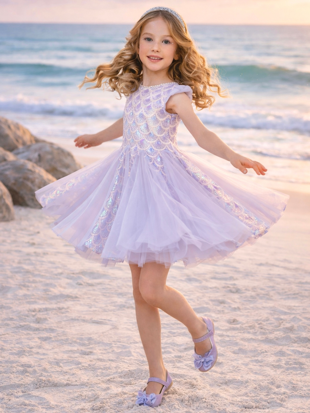 Seaside Shimmer Mermaid Tulle Dress