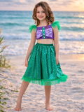 Ocean Shimmer Top and Tulle Skirt Set