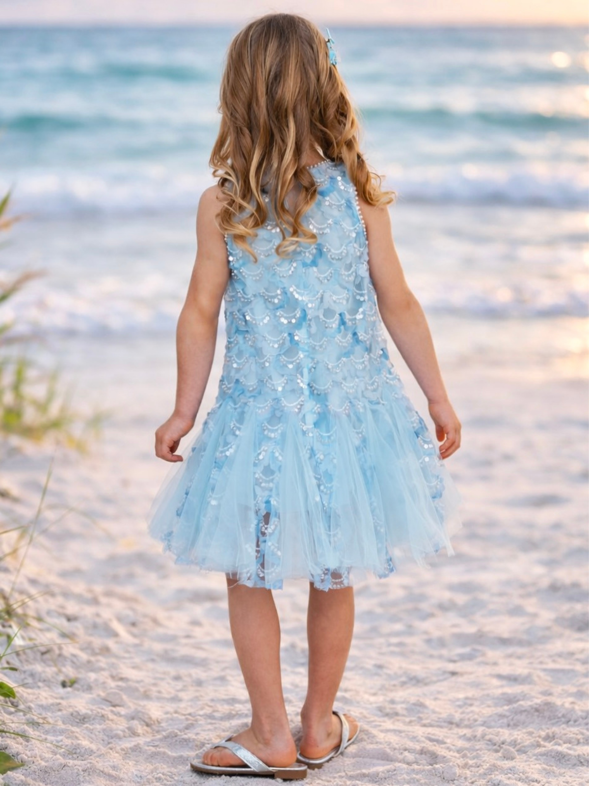 Aqua Mermaid Sequin Tulle Dress