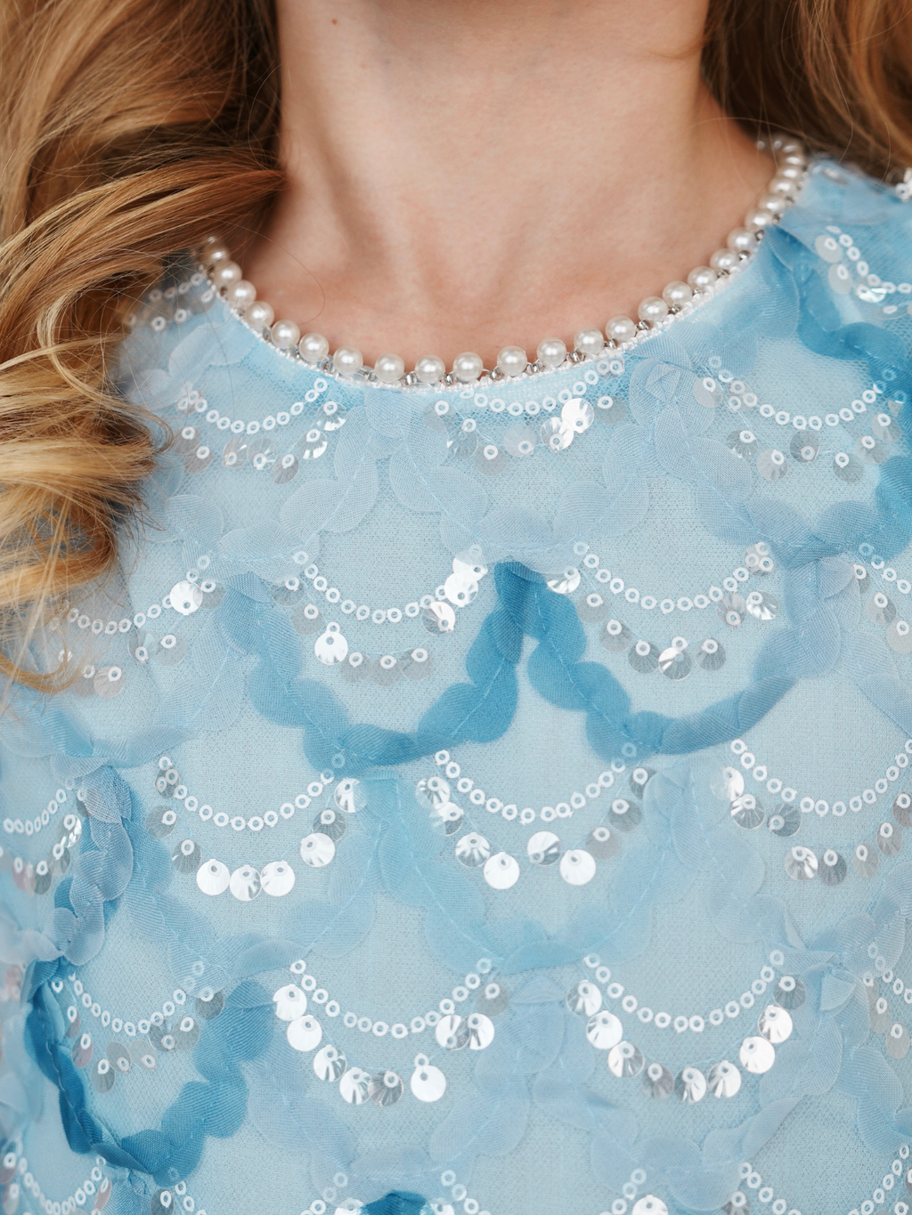 Aqua Mermaid Sequin Tulle Dress