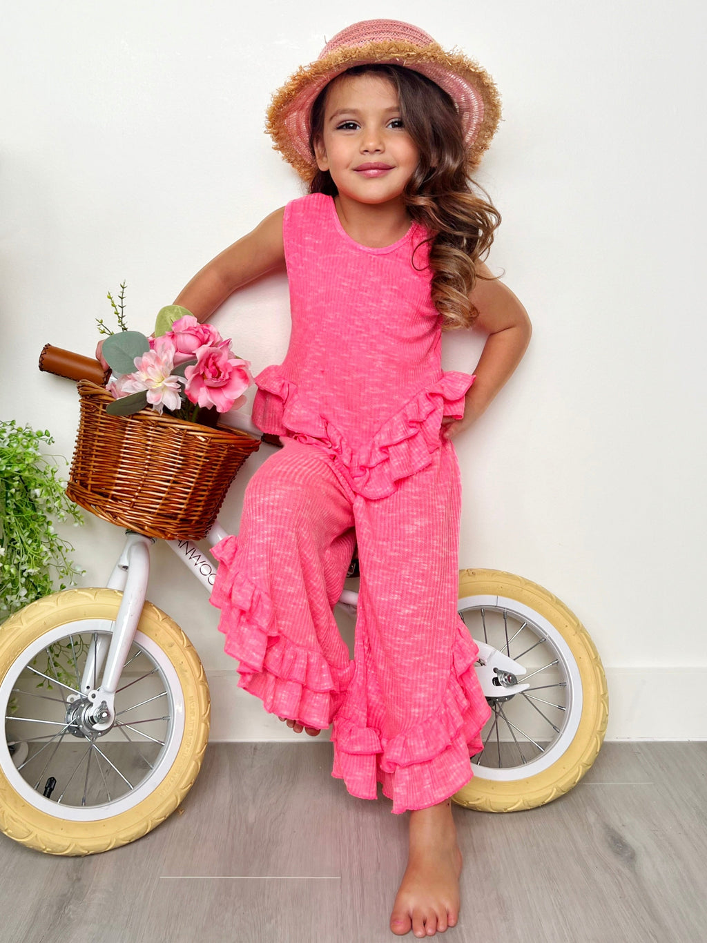 Sway My Way Pink Ruffle Pants Set