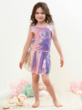 Iridescent Shine Sequin Top and Matching Skirt Set