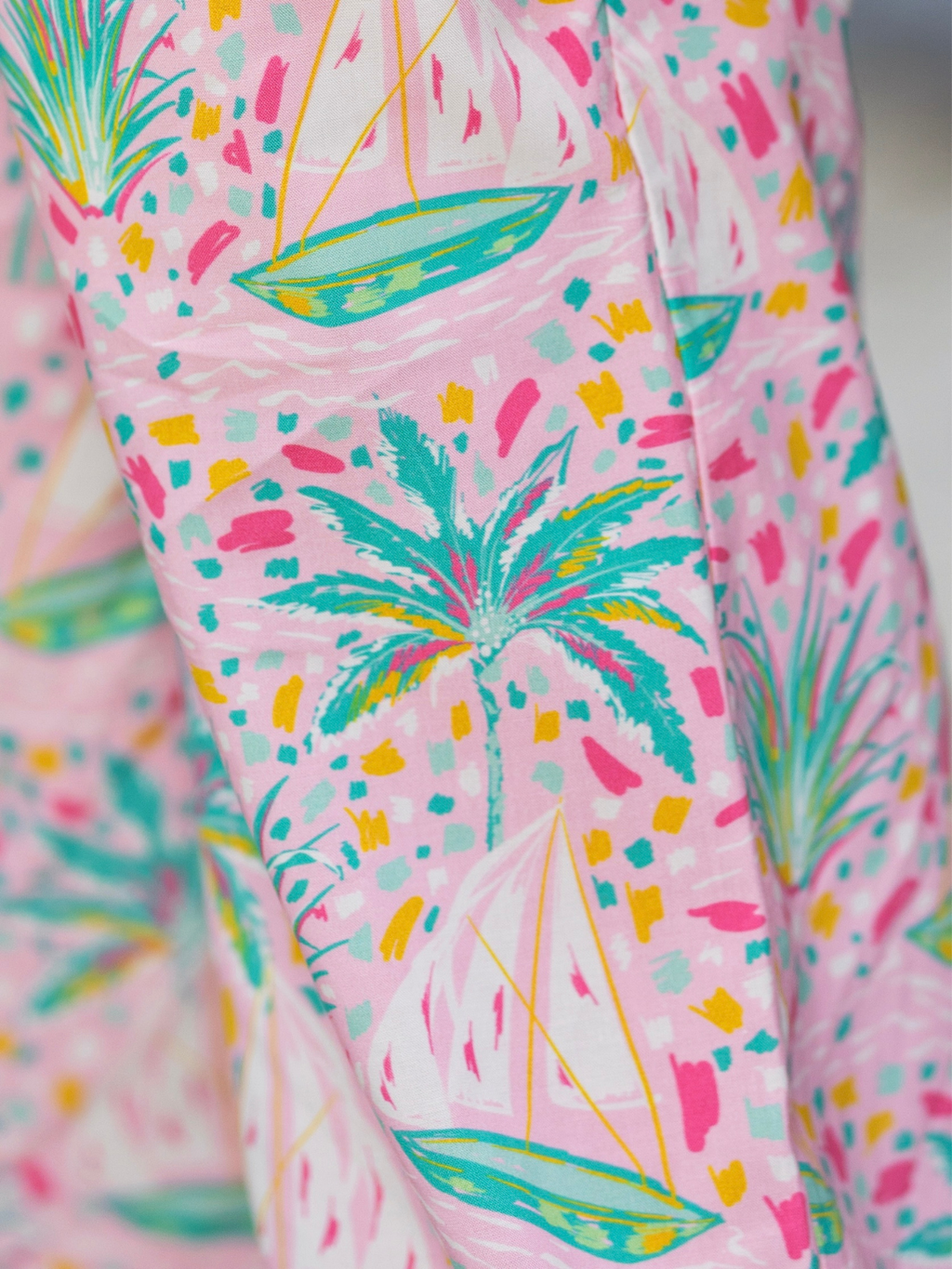 Tropical Paradise One-Shoulder Top and Palazzo Pants Set