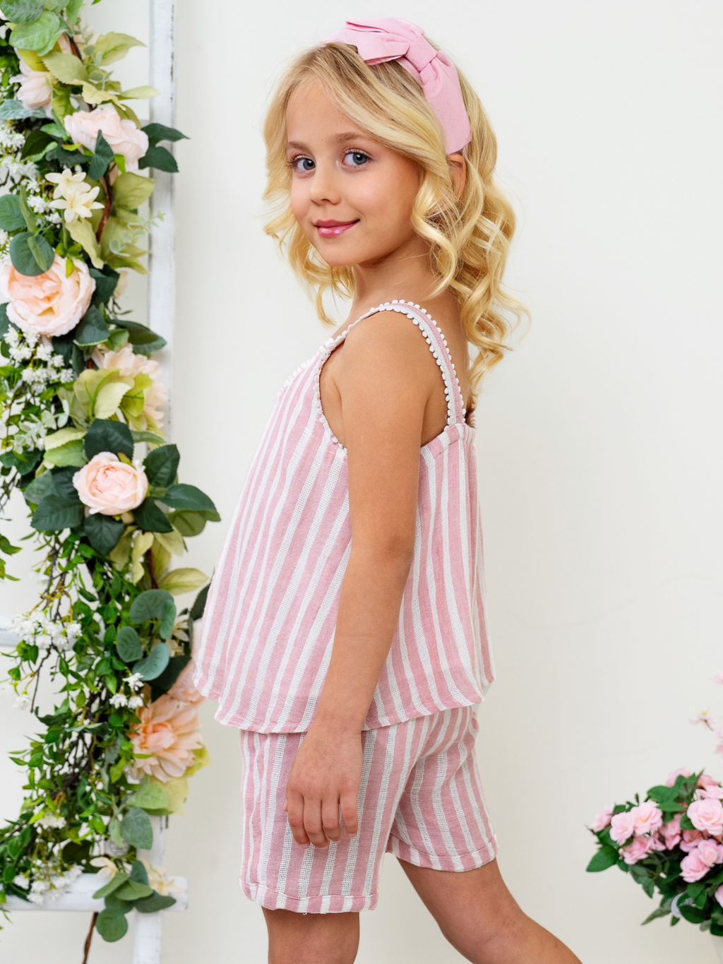 Sandy Stripes Cotton Sleeveless Top and Short Set