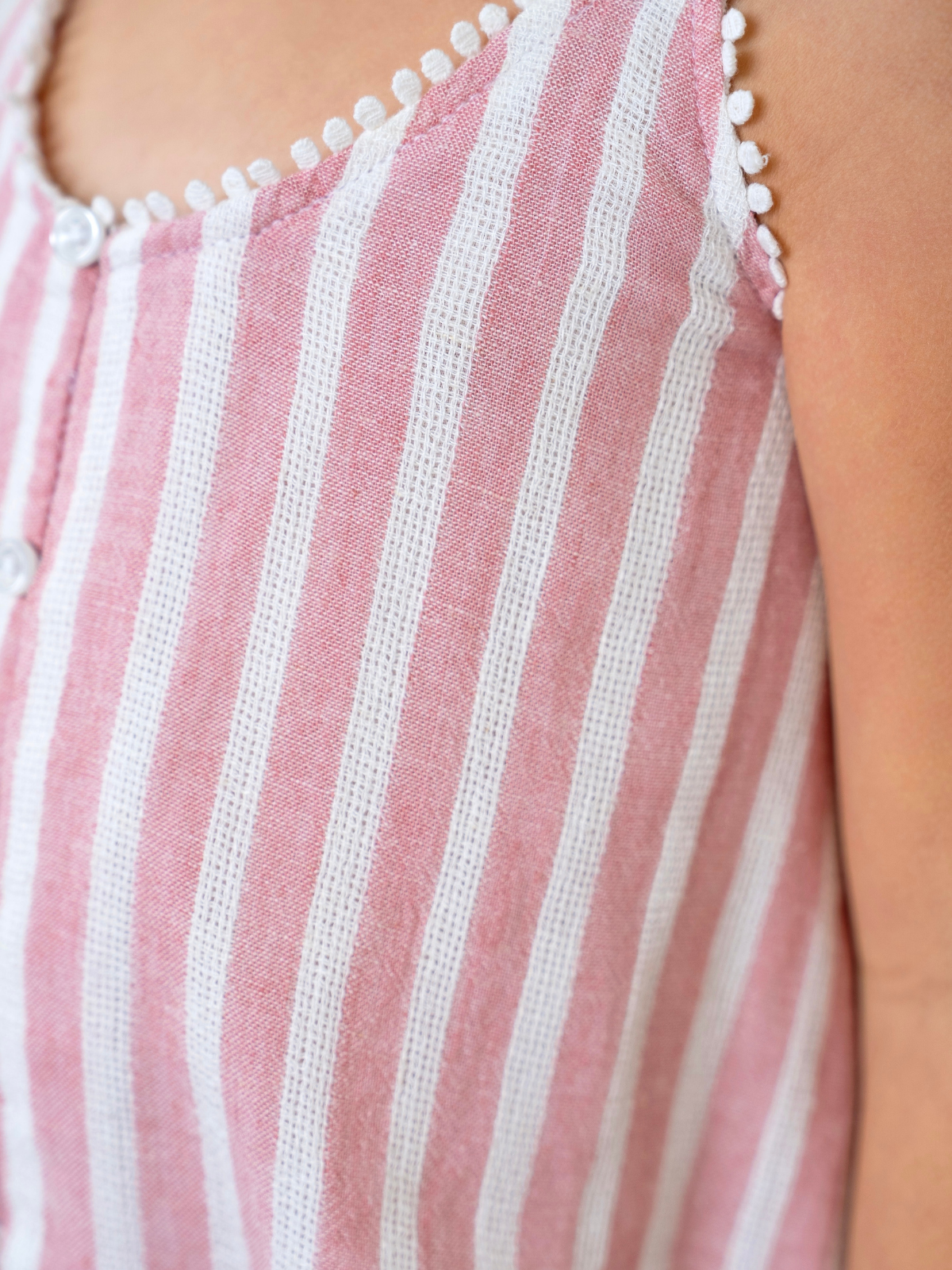 Sandy Stripes Cotton Sleeveless Top and Short Set