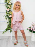 Sandy Stripes Cotton Sleeveless Top and Short Set
