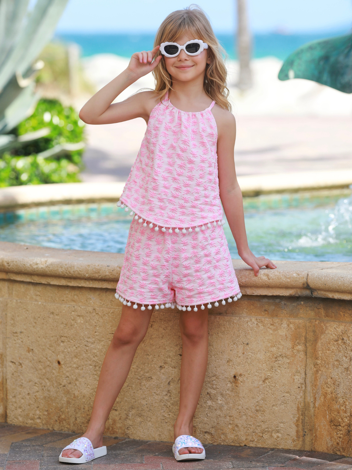 Sunny Daze Pom-Pom Tank and Short Set
