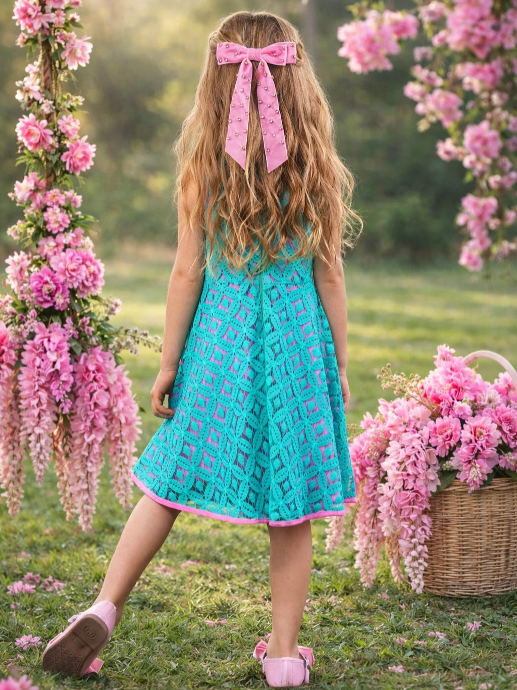 Lacey Scallop Trim Party Dress