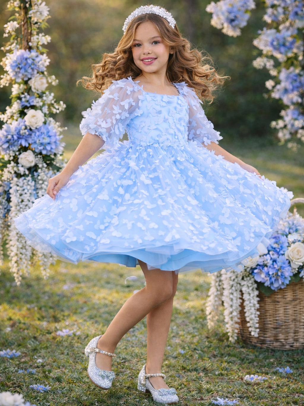 Butterfly Dream 3D Applique Party Dress