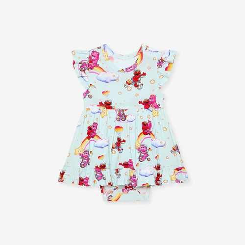 Care Bears™ Cheer Bear & Elmo Ruffled Twirl Bodysuit Dress