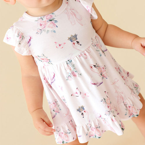Pirouette Ruffled Twirl Bodysuit Dress